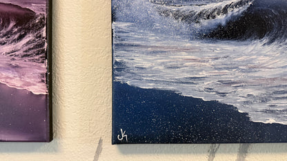 Painting #2380 - Aurora Mountain Seascape with Cross painted 4-7-26