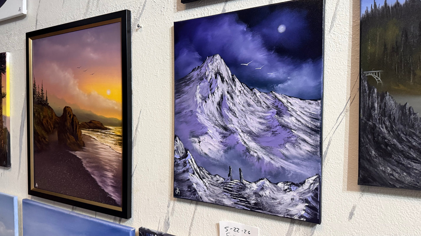 Painting #2439 - 16x20" Canvas - Mountain Landscape painted 5-15-26