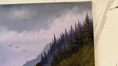 Painting #2484- 16x20" Canvas - Pacific Northwest Seascape painted 6-12-26