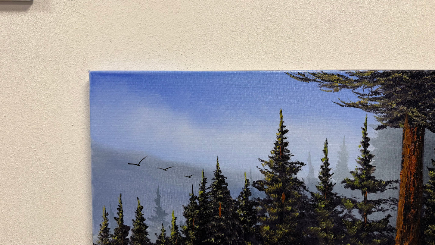 Painting #2580 - 18x24" Canvas - Mt Rainier Forest Landscape painted 9-4-26