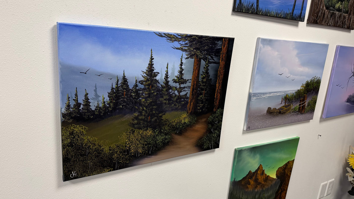 Painting #2580 - 18x24" Canvas - Mt Rainier Forest Landscape painted 9-4-26