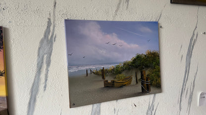 Painting #2428 - 16x20" Canvas - Row Boat Seascape painted 5-5-26