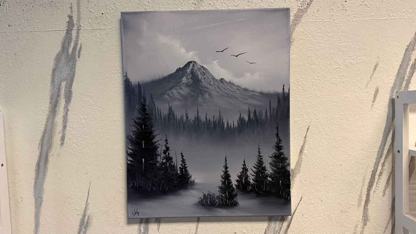 Painting #2168 - 16x20" Canvas - Path To Mt Hood painted 12-3-25