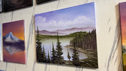 Painting #2300 - 20x24" Canvas - Yellowstone Lake painted 2-22-26