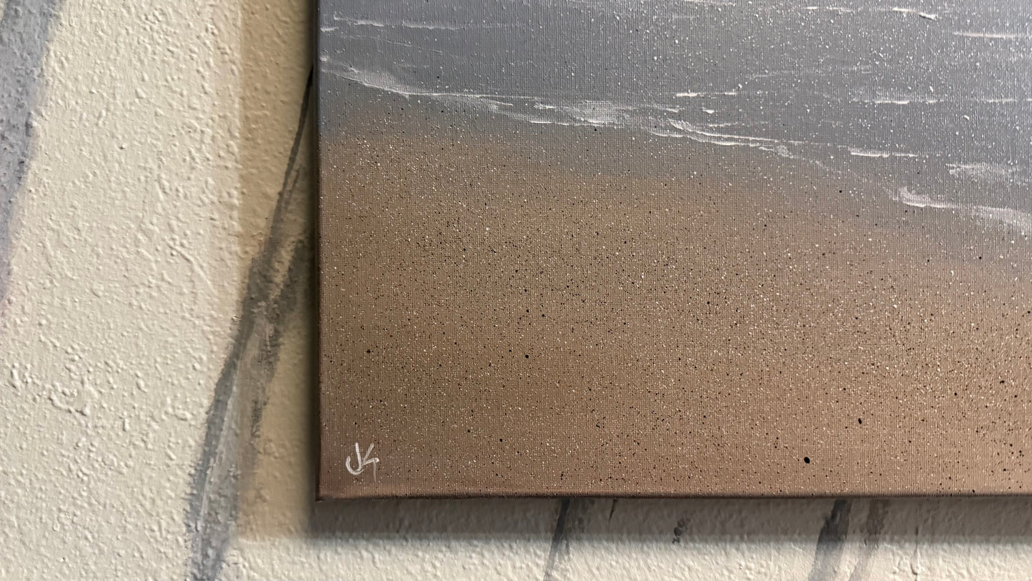 Painting #2291 - 20x24" Canvas - Sunset Seascape Crashing Wave painted 2-16-26