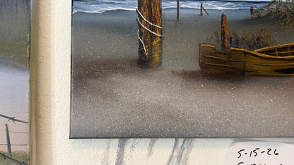 Painting #2419 - 16x20" Canvas - Kite Flying Seascape painted 4-30-26