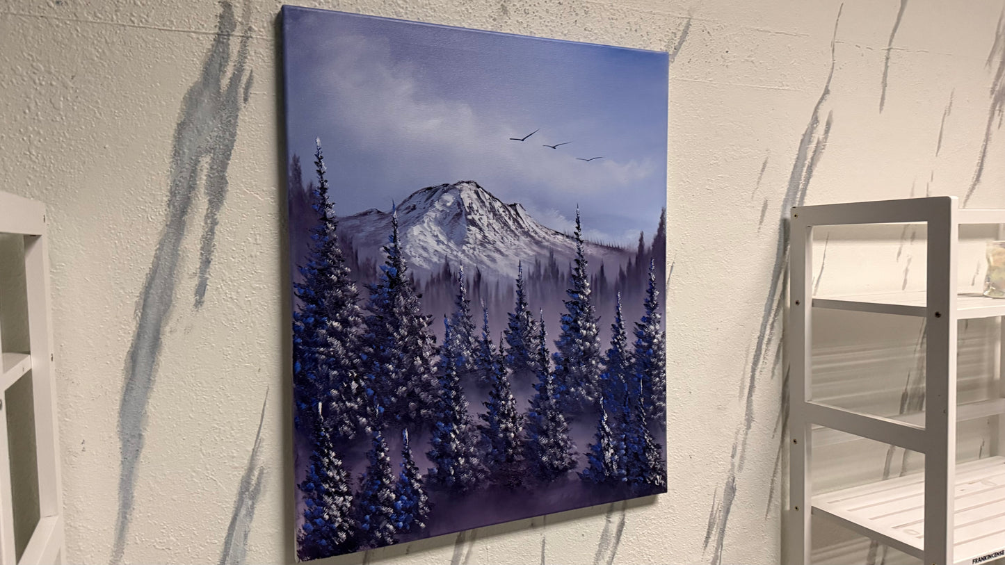 Painting #2201 - 20x24" Canvas - Winter Landscape painted 12-26-25