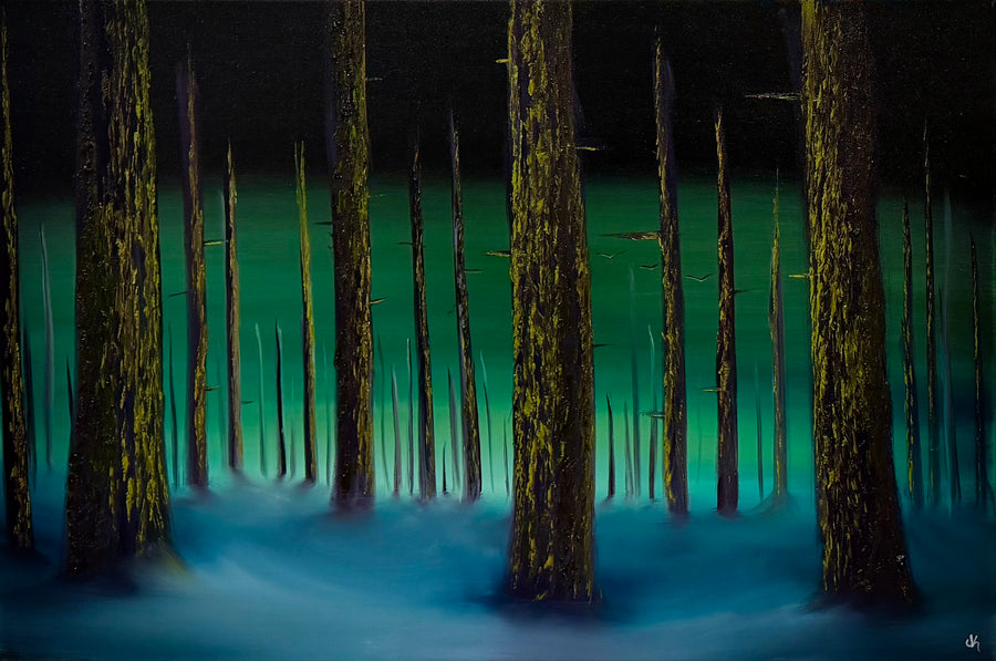 Painting #2649 - 24x36" Canvas - Forest Landscape painted 10-15-26