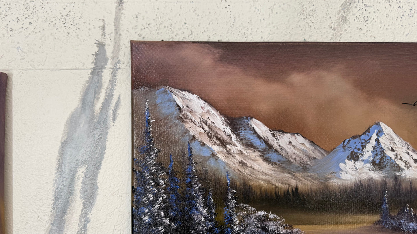 Painting #2270 - 16x20" Canvas - Mountain River Valley painted 2-5-26