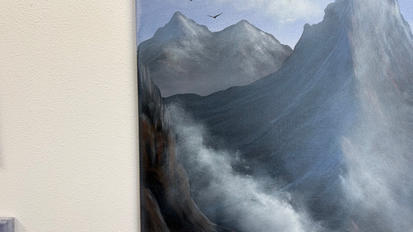 Painting #2572 - 22x28" Canvas - Josh and Dani Mountain Landscape painted on 8-29-26
