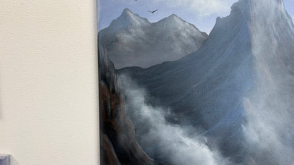 Painting #2572 - 22x28" Canvas - Josh and Dani Mountain Landscape painted on 8-29-26