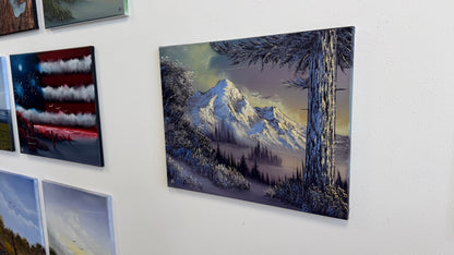Painting #2552 - 16x20" Canvas - Sunset Mountain Landscape painted 8-17-26