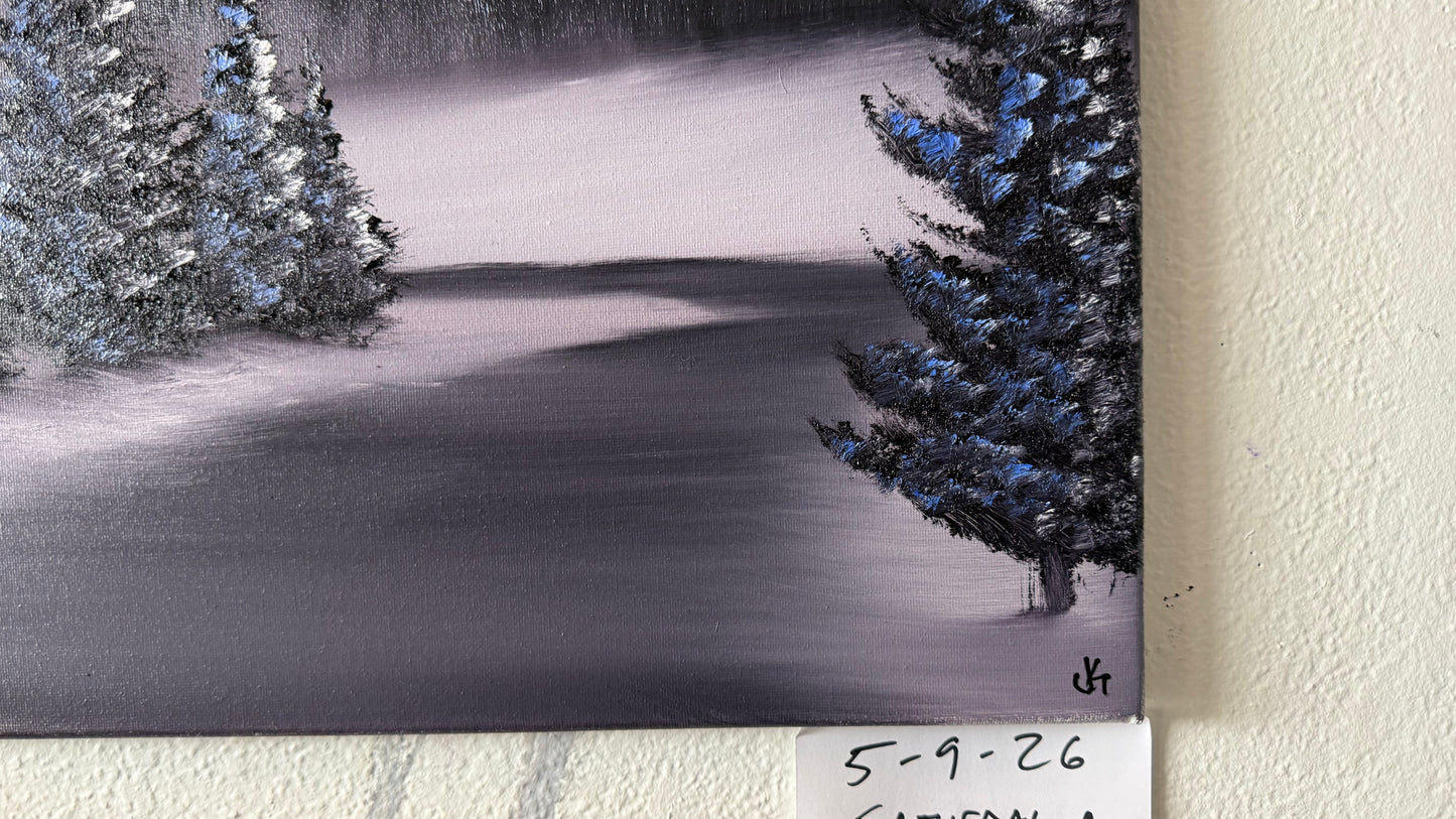 Painting #2409 - 16x20" Canvas - Road To Mt Hood Landscape painted 4-24-26