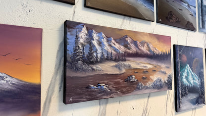 Painting #2260 - 15x30" Pro Series Canvas - Mountain River Landscape painted 1-29-26