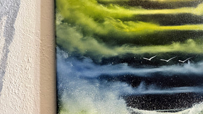 Painting #2296 - 16x20" Canvas - Stairway to Heaven Seascape painted 2-20-26