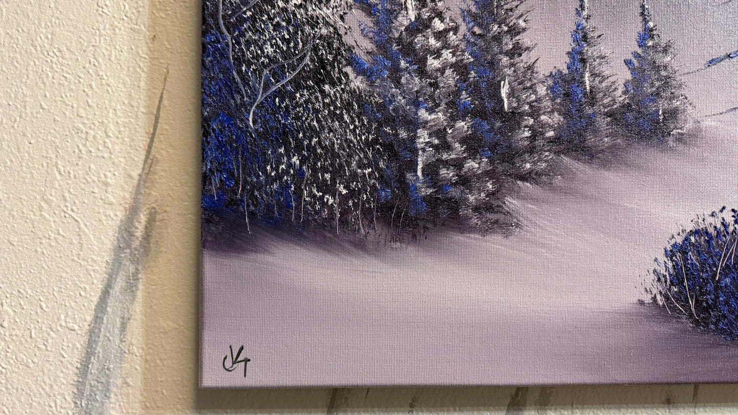 Painting #2257 - 18x24" Canvas - Winter Landscape painted 1-25-26