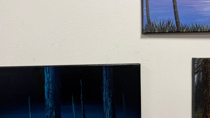 Painting #2647 - 18x24" Canvas - Blue Foggy Forest painted 10-12-26