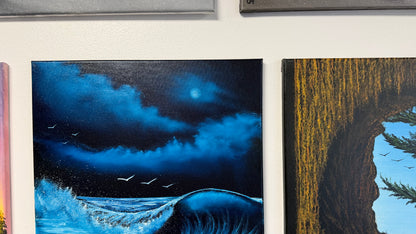Painting #2519 - 16x20" Canvas - Crashing Wave Seascape painted 7-18-26