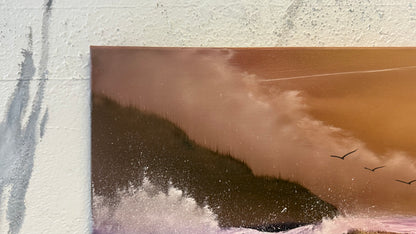 Painting #2165 - 16x20" Canvas - Sunset Seascape painted 11-26-25