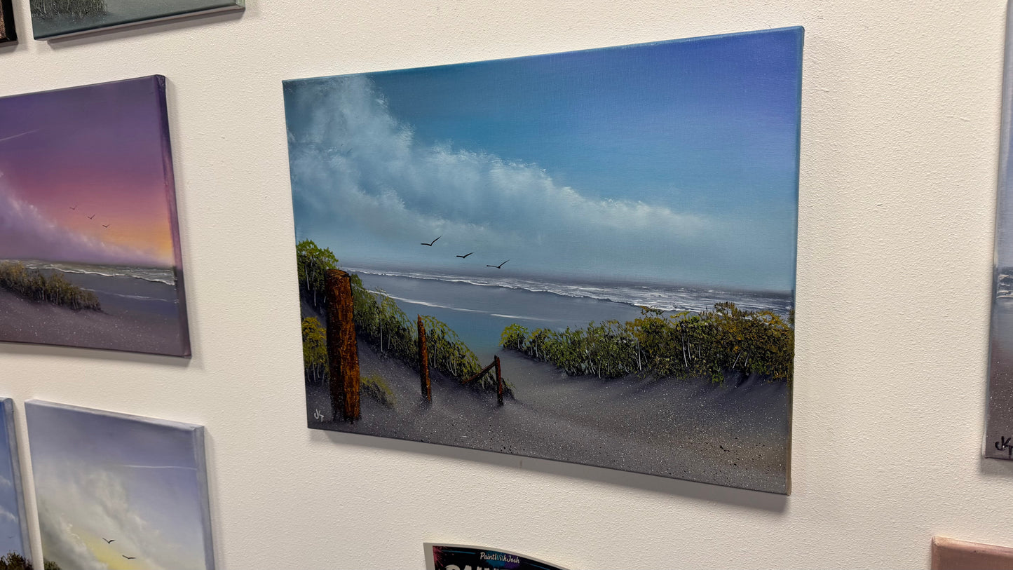 Painting #2546 - 18x24" Canvas - East Coast Seascape painted 8-10-26