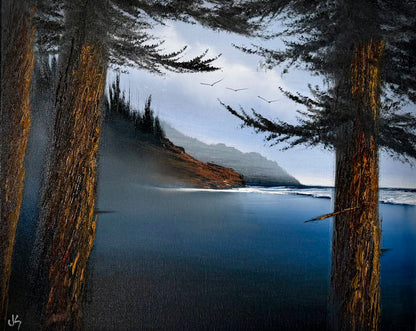Painting #2363 - 16x20" Canvas - Oregon Coast Seascape painted 3-29-26