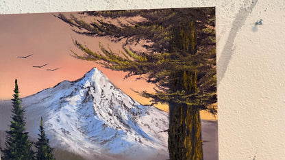 Painting #2354 - 16x20" Canvas - Mountains River Landscape painted 3-24-26