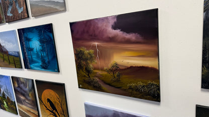 Painting #2636 - 20x24" Canvas - Sunset Midwest Landscape painted 10-3-26