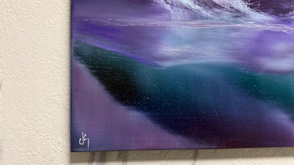 Painting #2185 - 16x20" Canvas - Aurora Mountain Landscape painted 12-13-25