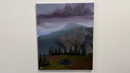 Painting #2620 - 20x24" Canvas - Mountain Landscape painted by Josh and Dani 9-26-26