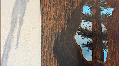 Painting #2355 - 16x20" Canvas - Acrylic Tree Bark Bear painted 3-25-26
