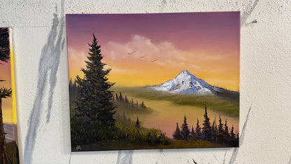 Painting #2399 - 16x20" Canvas - Mt Hood Columbia River Landscape painted 4-19-26