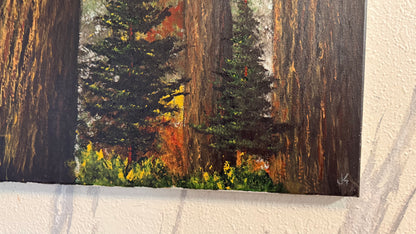 Painting #2304 - 16x20" Canvas - Acrylic Forest painted 2-24-26
