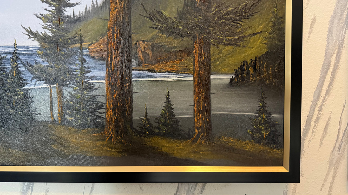 Painting #2405 - 20x24" Framed Canvas - Pacific Northwest Seascape painted 4-21-26