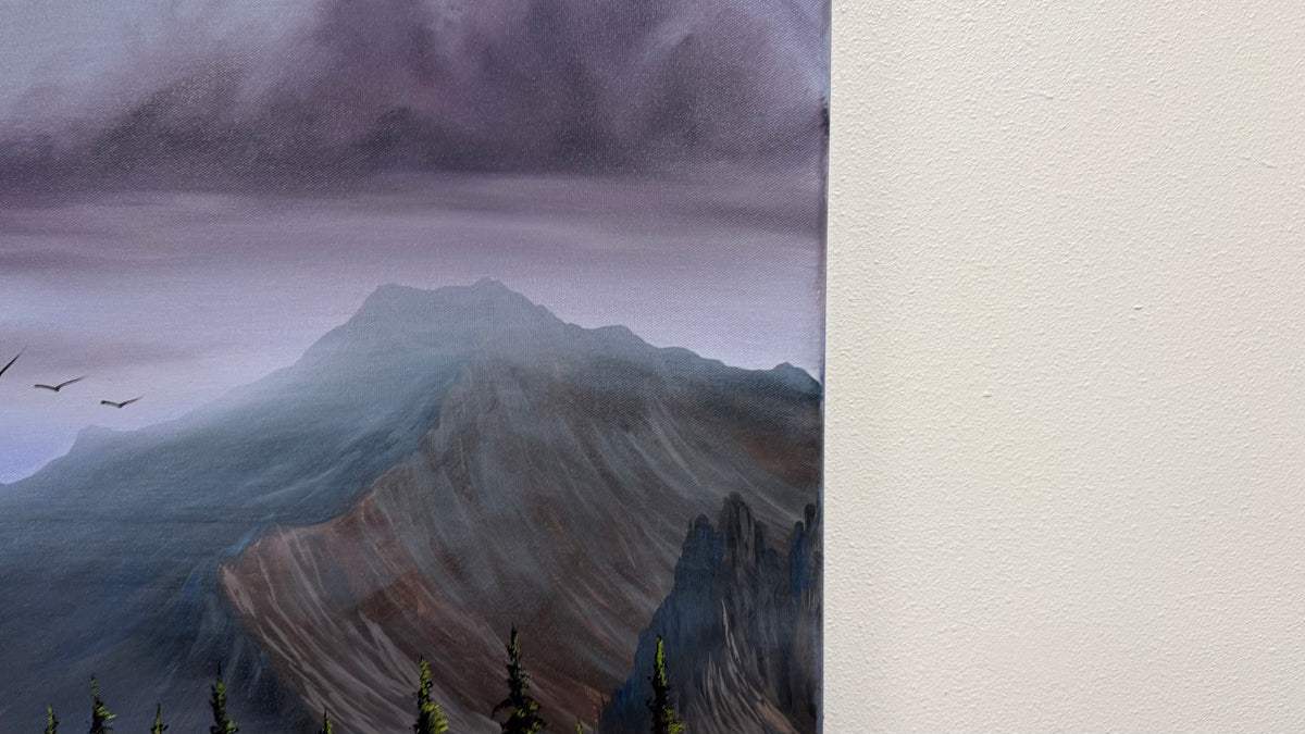 Painting #2620 - 20x24" Canvas - Mountain Landscape painted by Josh and Dani 9-26-26