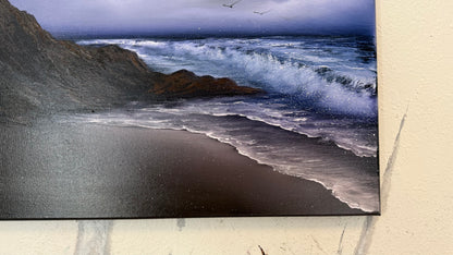 Painting #2208 - 16x20" Canvas - Night Seascape painted 12-29-25