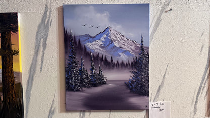 Painting #2411 - 16x20" Canvas - Road To Mt Hood painted 4-25-26