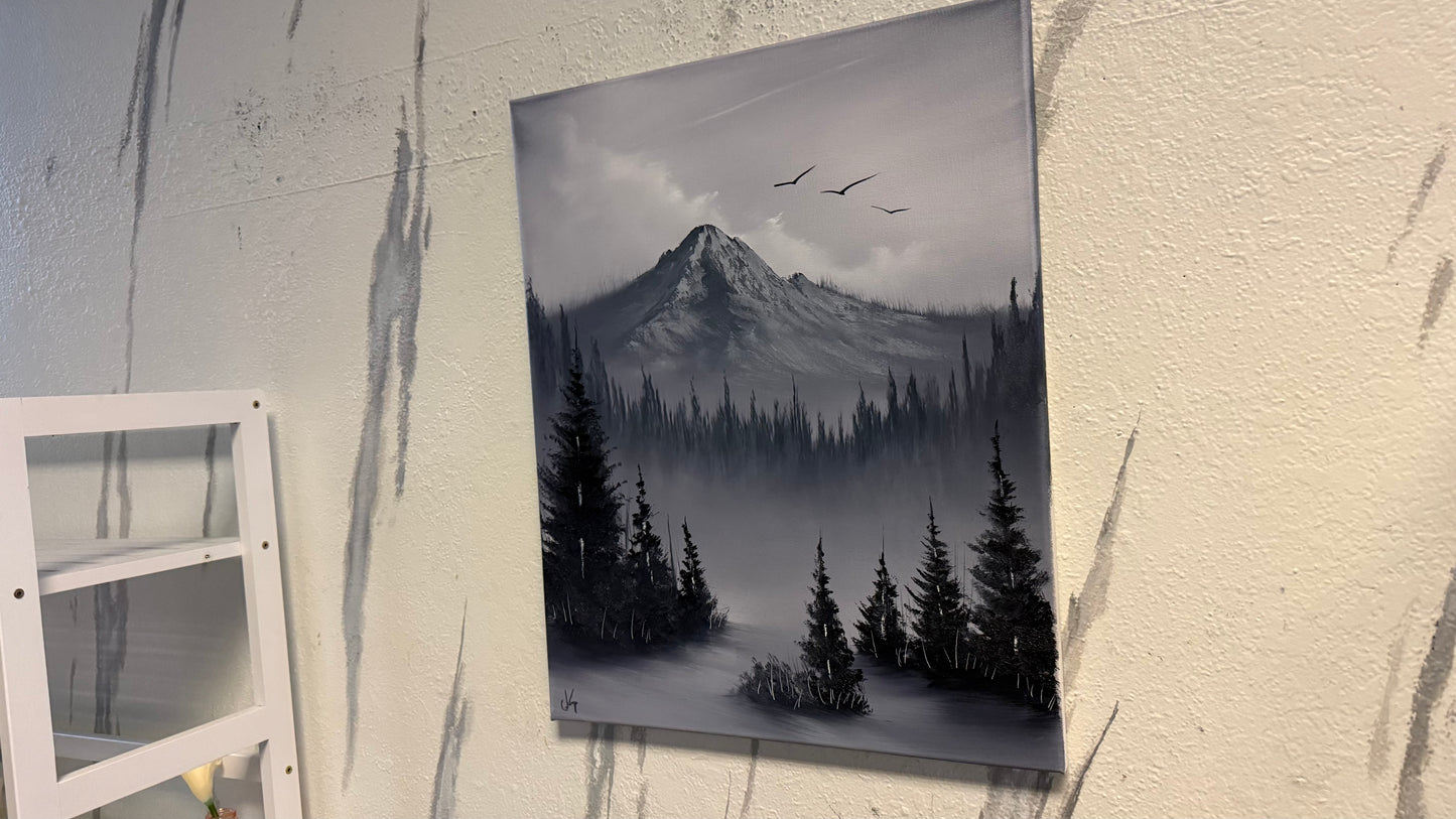 Painting #2168 - 16x20" Canvas - Path To Mt Hood painted 12-3-25