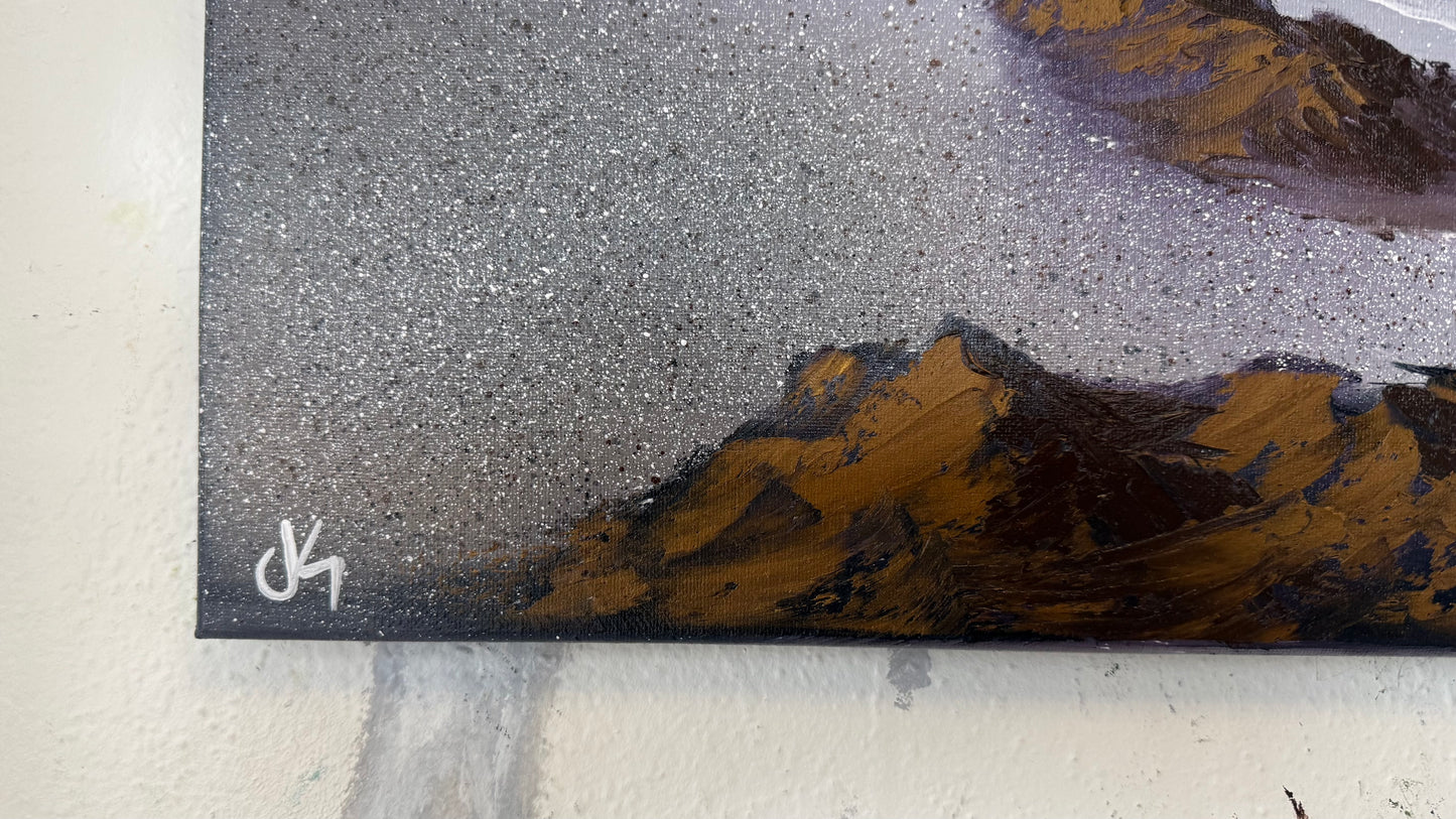 Painting #2067 - 16x20" Canvas - Heceta Beach Seascape painted 9-21-25