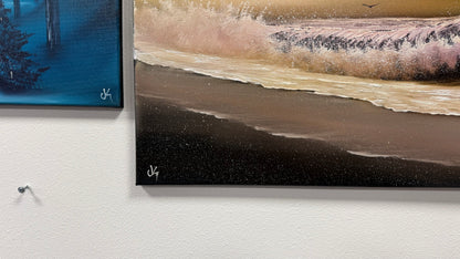 Painting #2614 - 20x36" Stage 2 Canvas - Night Seascape painted 9-21-26