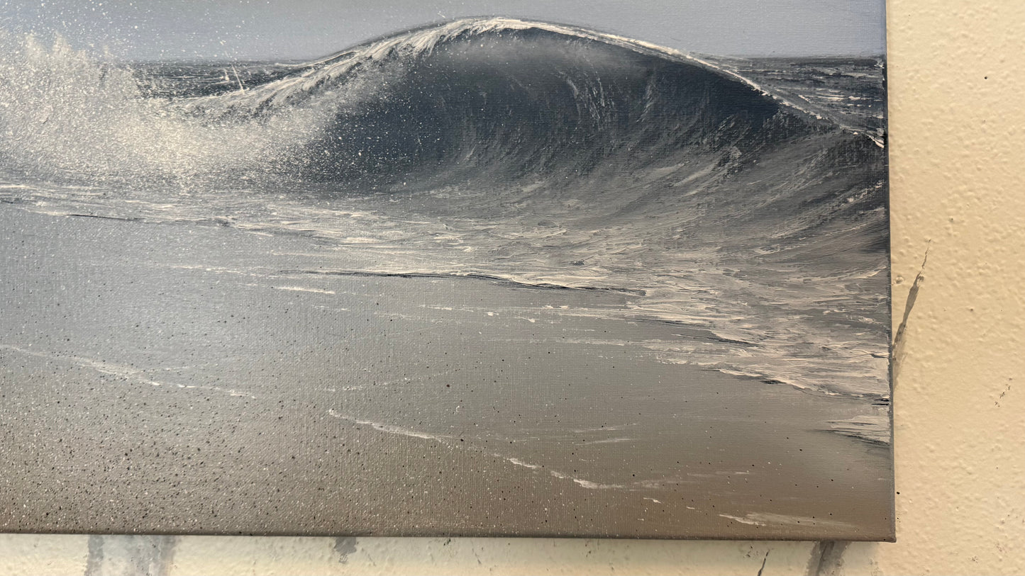 Painting #2365 - 16x20" Canvas - Crashing Wave Seascape painted 3-30-26