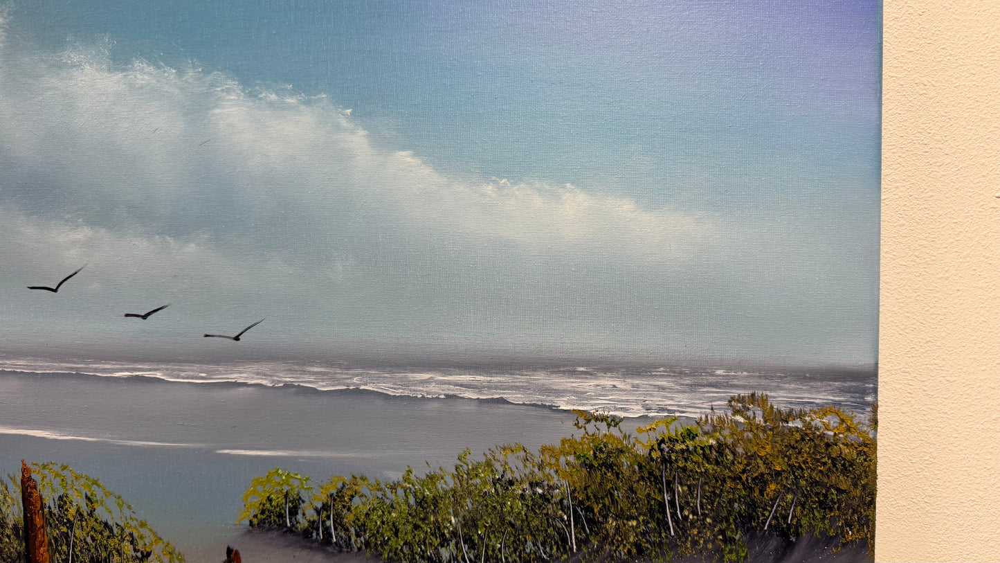 Painting #2546 - 18x24" Canvas - East Coast Seascape painted 8-10-26