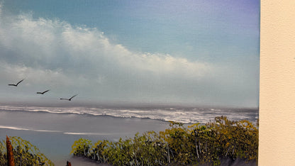 Painting #2546 - 18x24" Canvas - East Coast Seascape painted 8-10-26