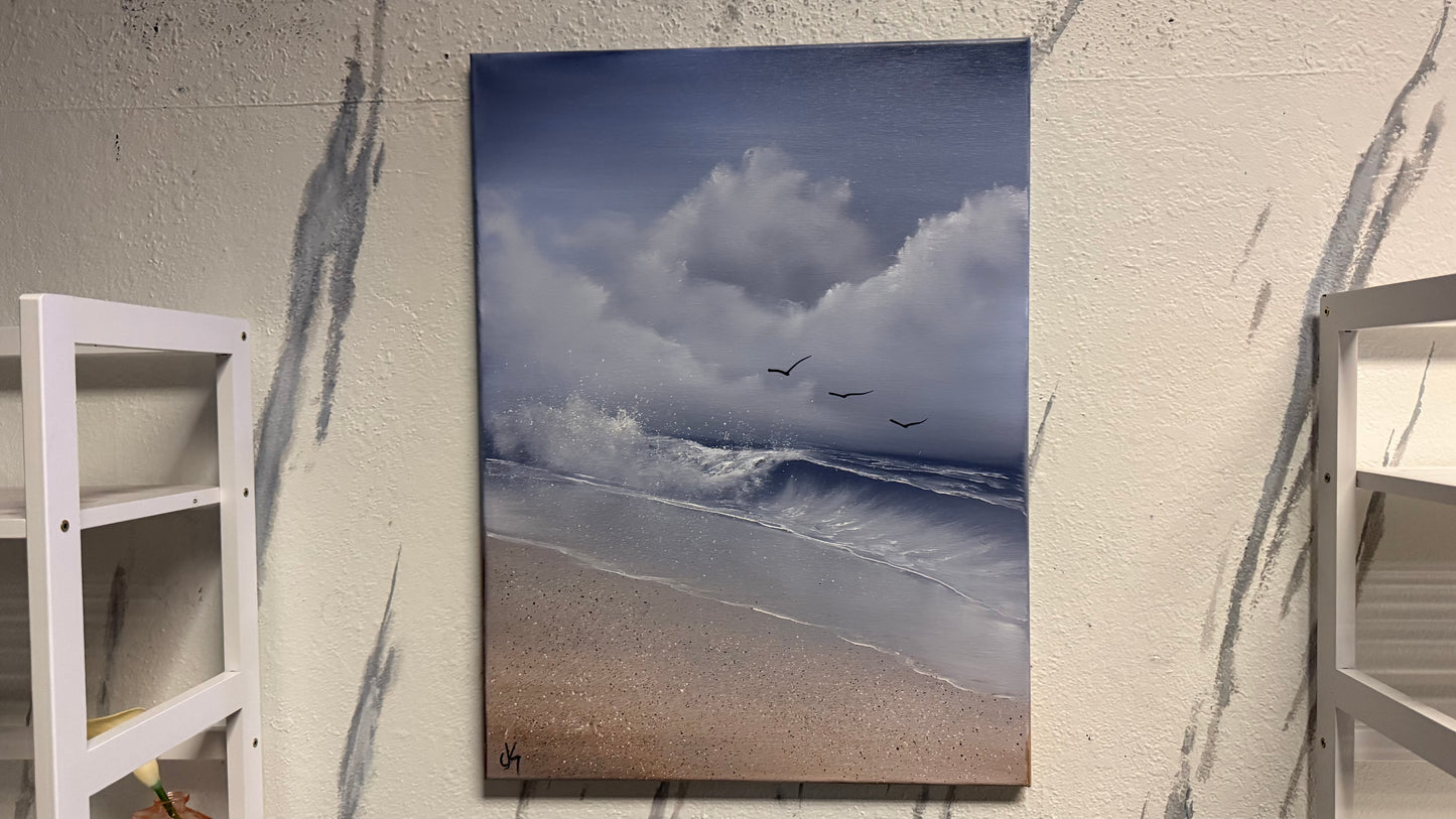 Painting #2126- 18x24" Canvas - Seascape painted 10-27-25