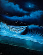 Painting #2519 - 16x20" Canvas - Crashing Wave Seascape painted 7-18-26