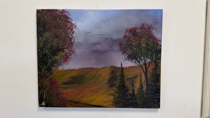 Painting #2618 - 16x20" Canvas - Autumn Landscape painted 9-25-26