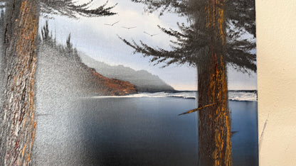 Painting #2363 - 16x20" Canvas - Oregon Coast Seascape painted 3-29-26