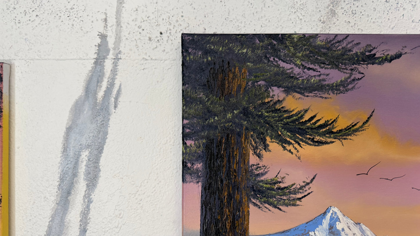 Painting #2361 - 16x20" Canvas - Mountain Landscape painted 3-28-26