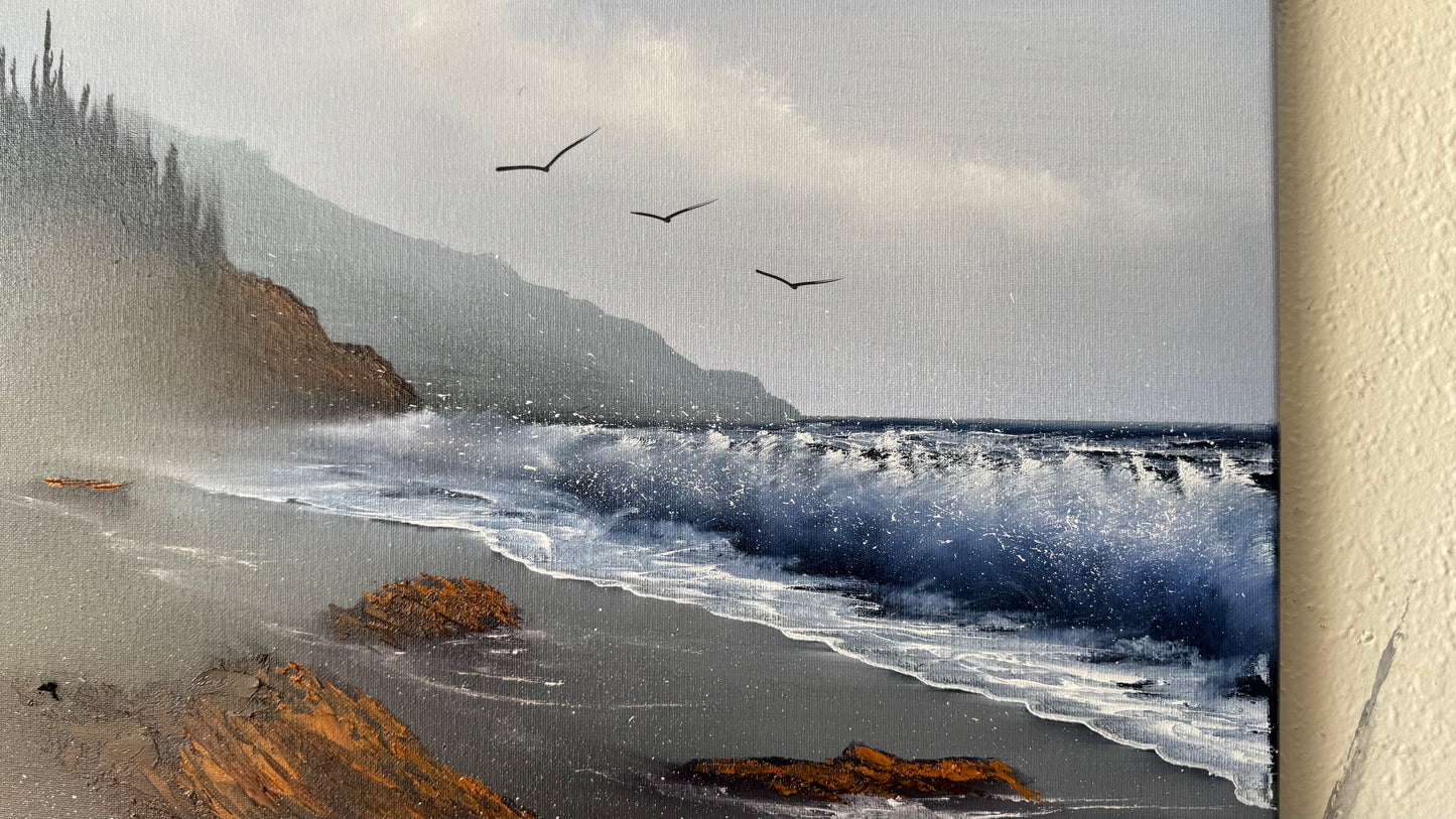 Painting #2461 - 16x20" Canvas - Oregon Coast painted 5-27-26