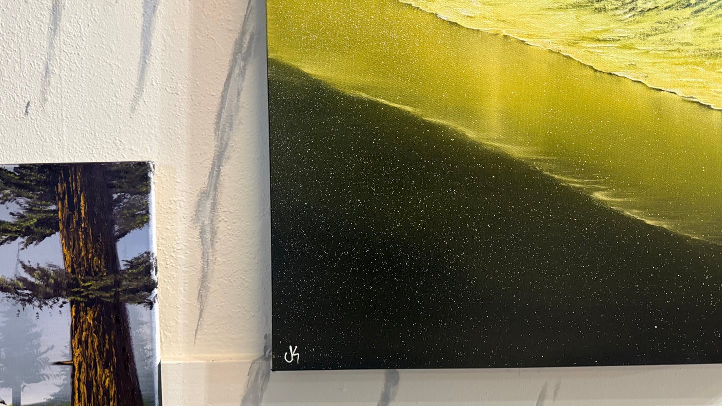 Painting #2352 - 24x36" Pro Series Canvas - Crashing Wave Seascape painted 3-23-26