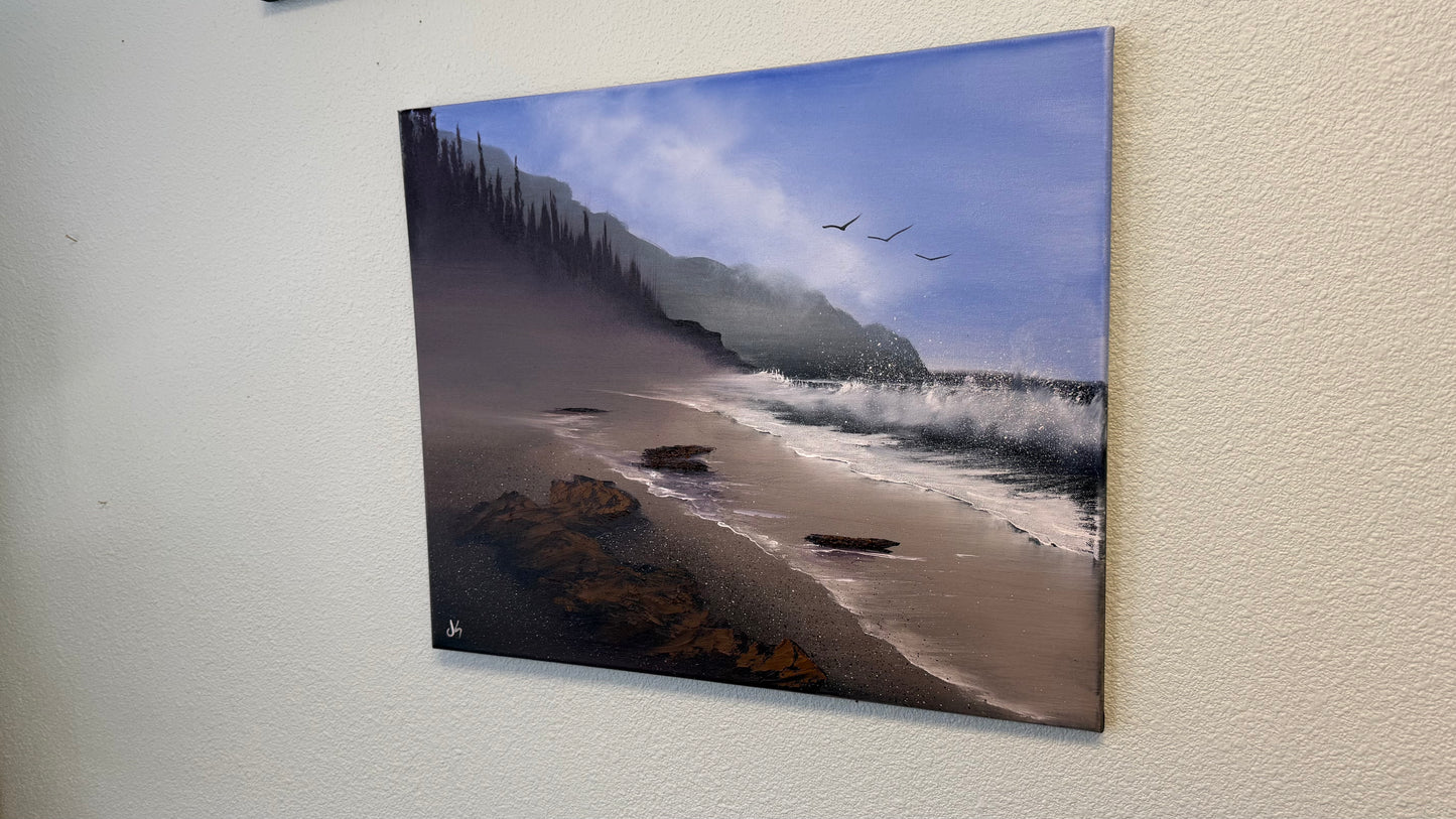 Painting #2107 - 20x24" Canvas - Oregon Coast Seascape painted 10-17-25